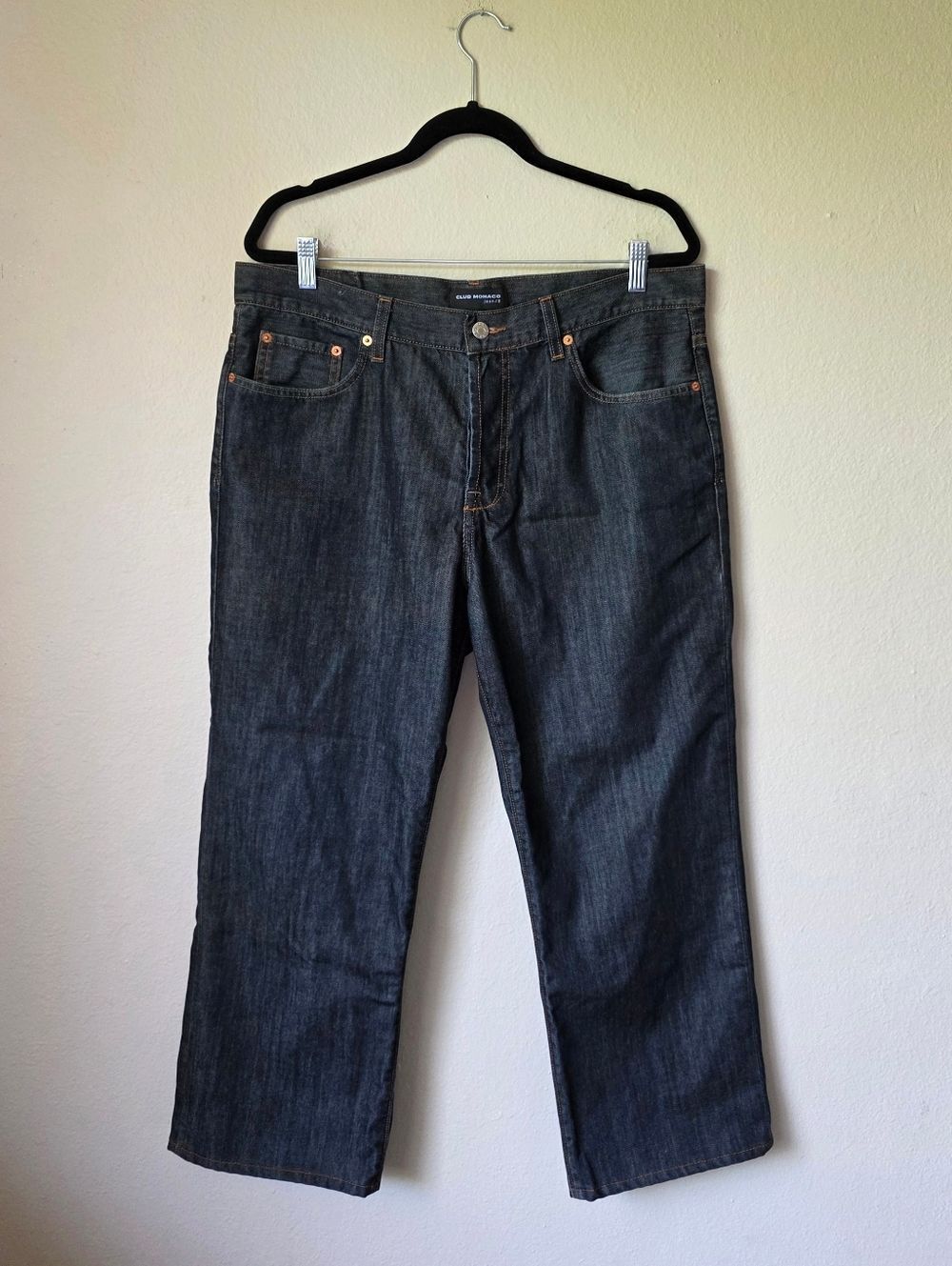 Club Monaco Men’s Straight Jeans — Dark Indigo Cropped Size 36
